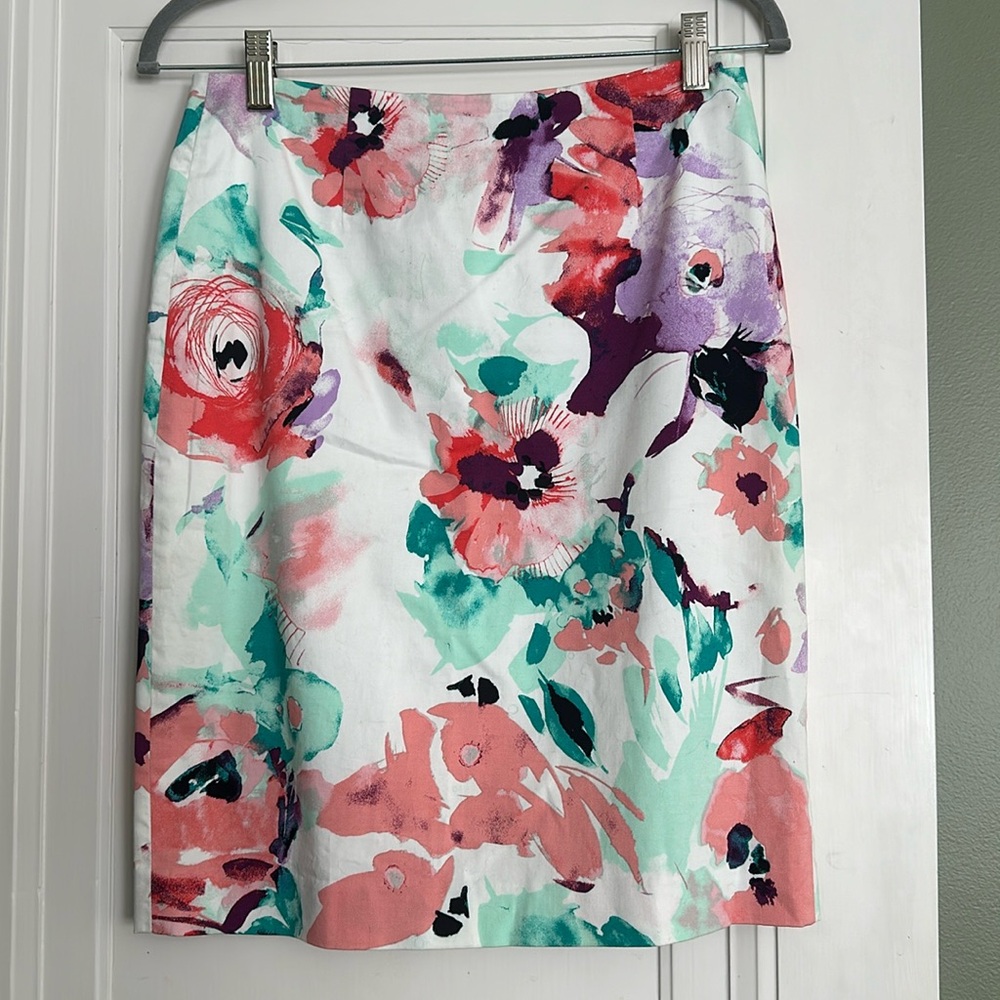 Floral Pencil Skirt, Size 4